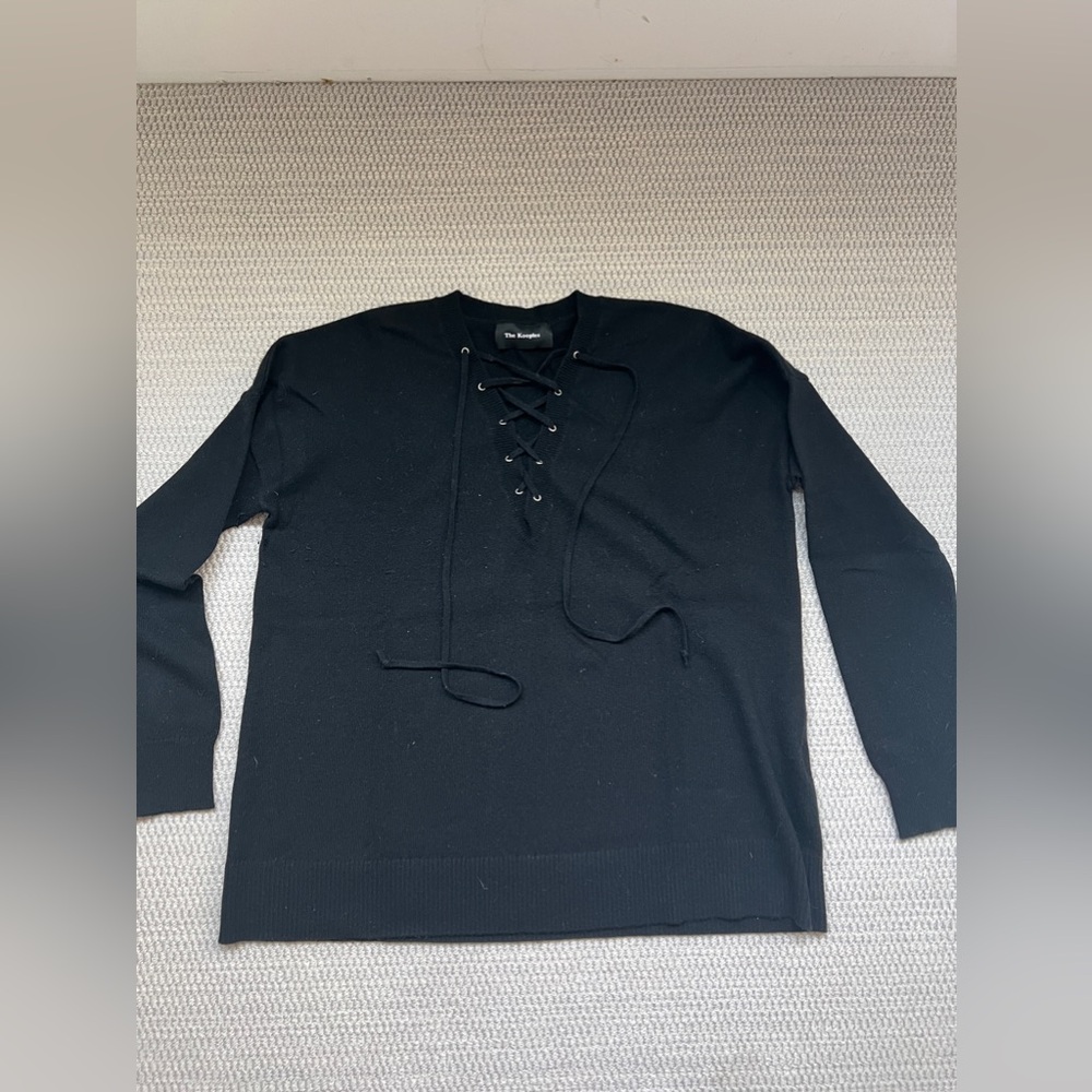 The Kooples Black Sweater with Tie Detail XS